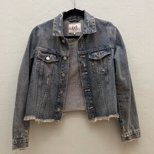 Zara Distressed Cropped Denim Jacket